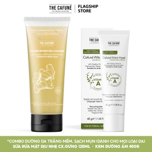 Combo Sữa Rửa Mặt, Kem Dưỡng Ẩm Cafuné Witch Hazel The Cafuné Giúp Da Sáng Bóng Giảm Mụn 120gram