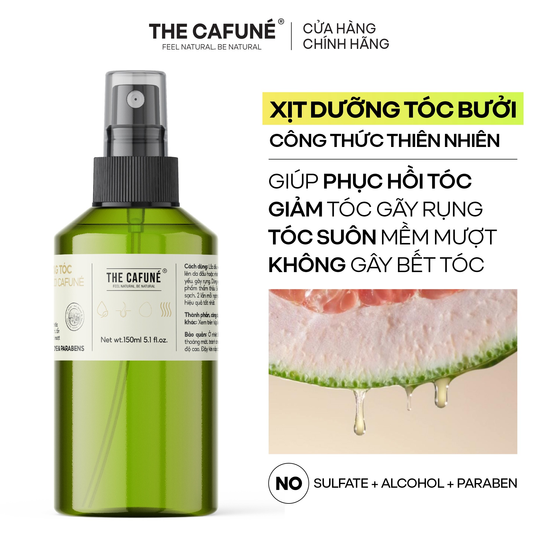 Nước Xịt Dưỡng Tóc Tinh Dầu Bưởi Cafuné 150ml