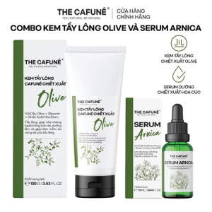 Combo Kem Tẩy Lông Olive và Serum Dưỡng Cafuné triệt lông vùng kín, chân, tay, nách 100ml